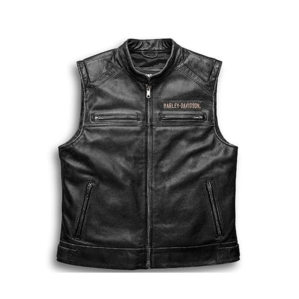 harley davidson leather vest